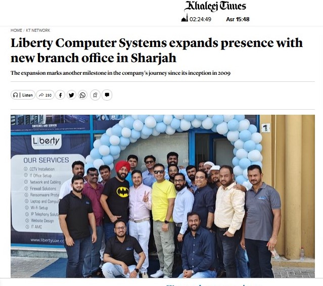 Liberty Computer Systems: Featured on Khaleej Times